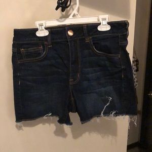 American eagle high waisted dark wash shorts size8